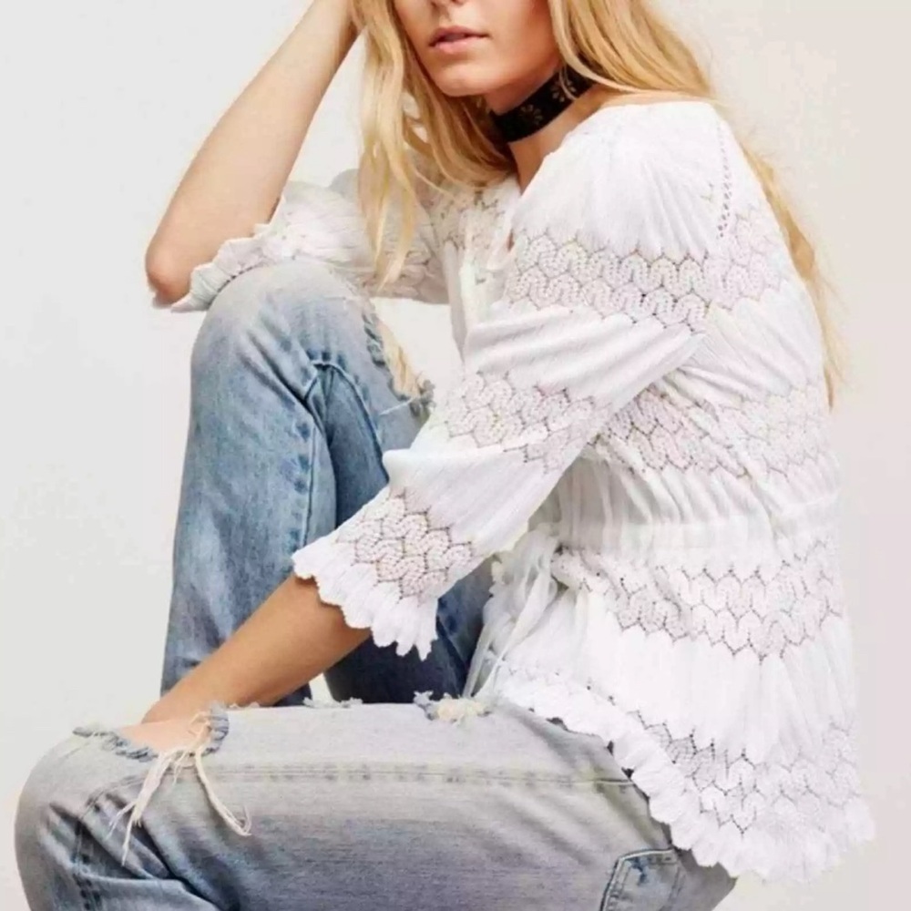 Free People Lace Blouse M